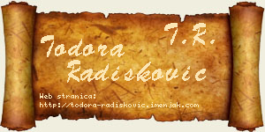 Todora Radišković vizit kartica